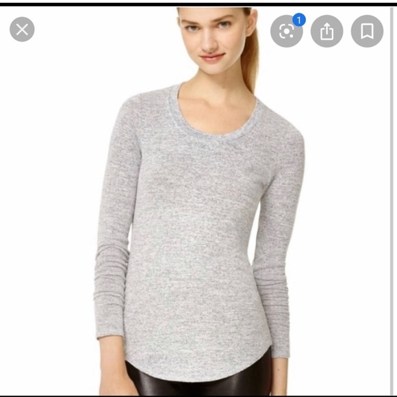 Aritzia Wilfred Free Diapson Heathered Grey Long Sleeve Size Medium. - Picture 2 of 5